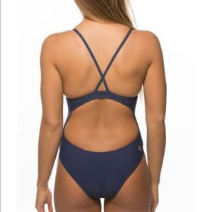 navy Jolyn onesie swim suit